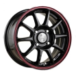 Racing Wheels H-422 W6.5 R15 PCD5x114.3 ET40 DIA73.1 BK/LRD